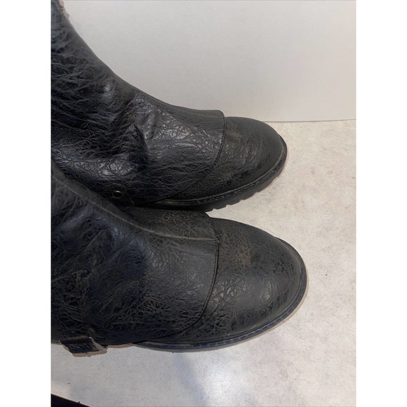 GOTH105 Men L Medieval Warrior Black BuckleStrap Costume Boots L 13” Tall main image 16